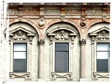 Photo of Roman Windows - Pink Facade Closeup