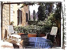 Photo of Terrace with Blue Table